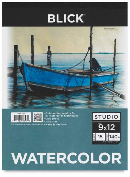 Watercolor Pad, 15 Sheets - Tapebound Watercolor Pad, 15 Sheets - Tapebound