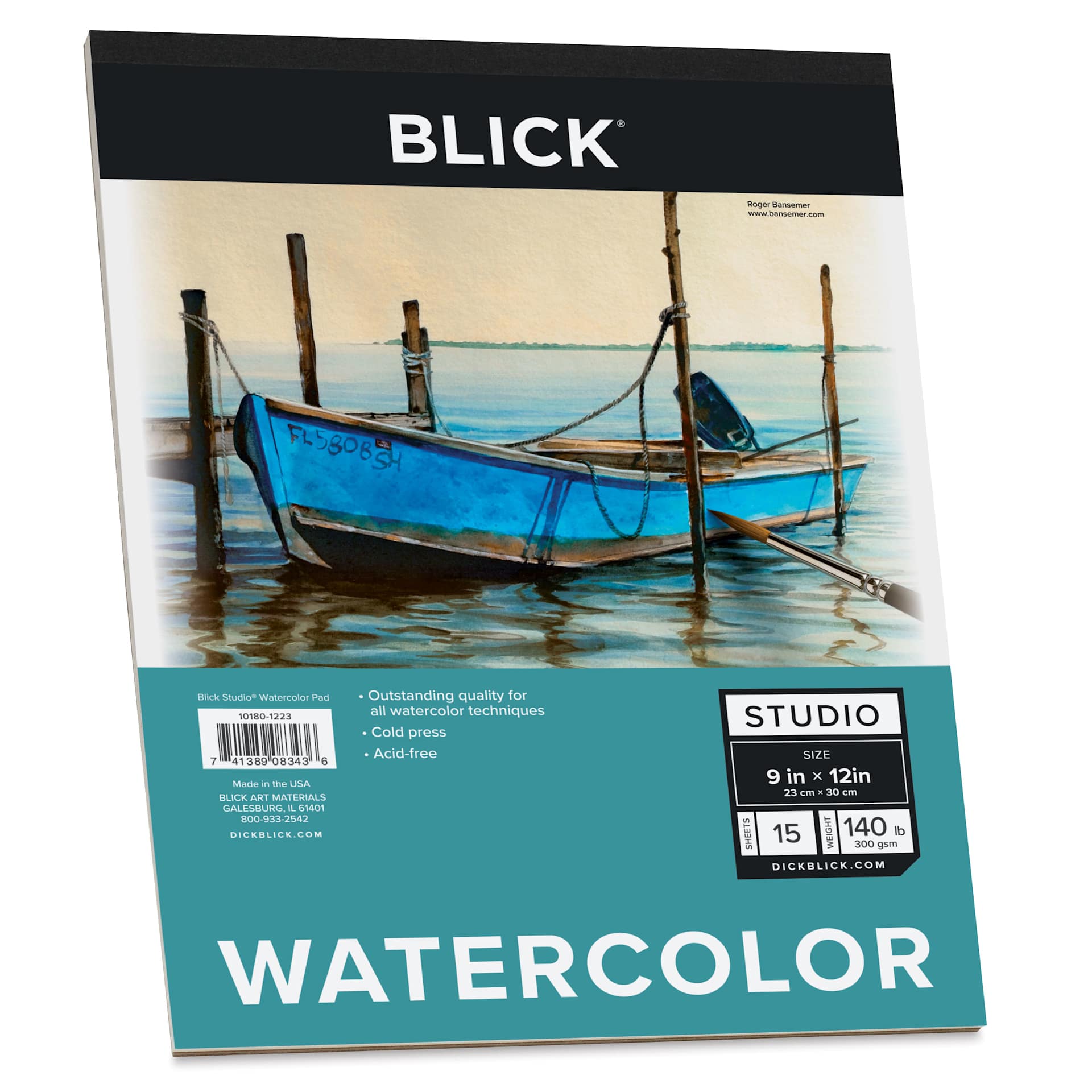 Blick Studio Watercolor Pad - 9" x 12", 140 lb, Tapebound, 15 Sheets