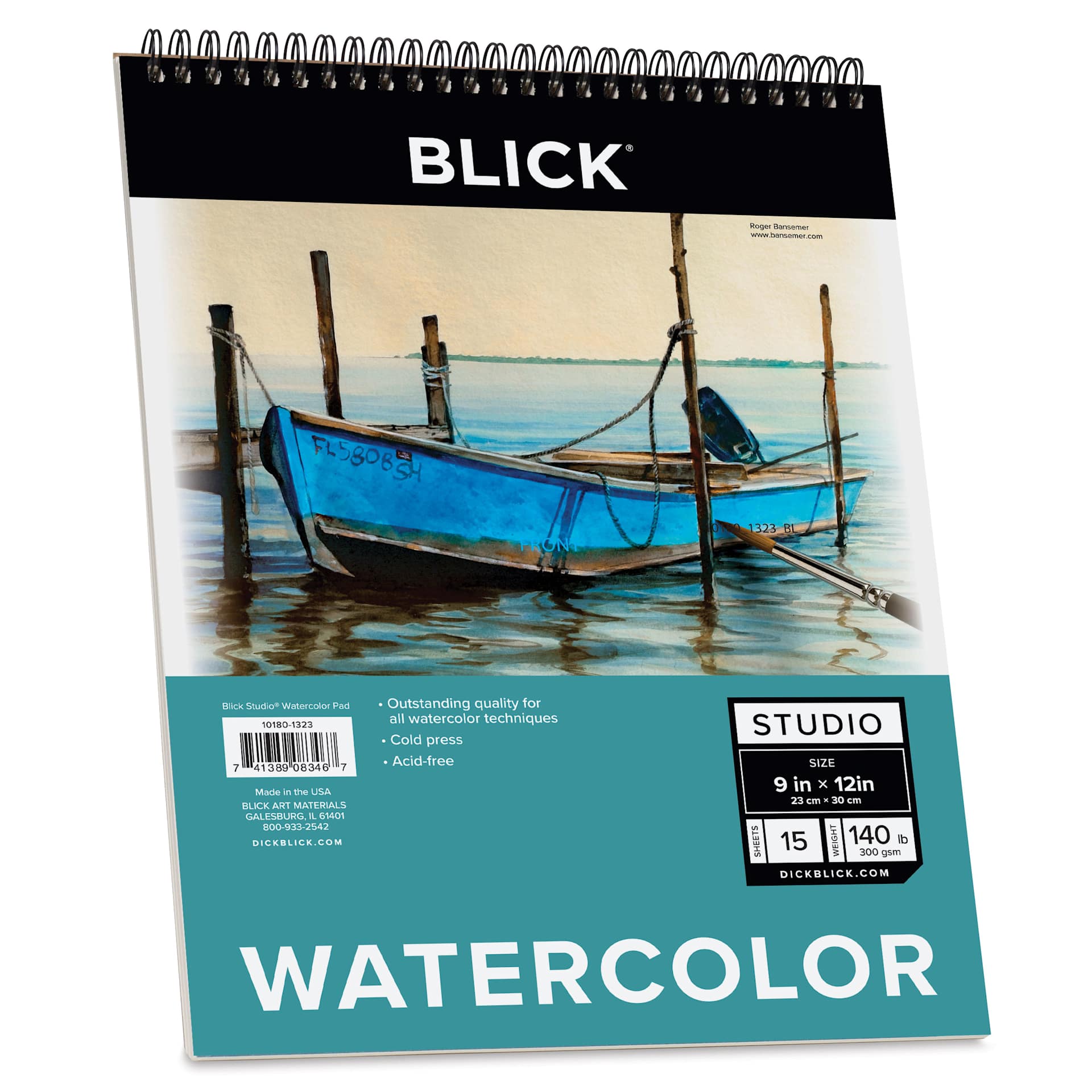 Blick Studio Watercolor Pad - 9" x 12", 140 lb, Spiral-bound, 15 Sheets