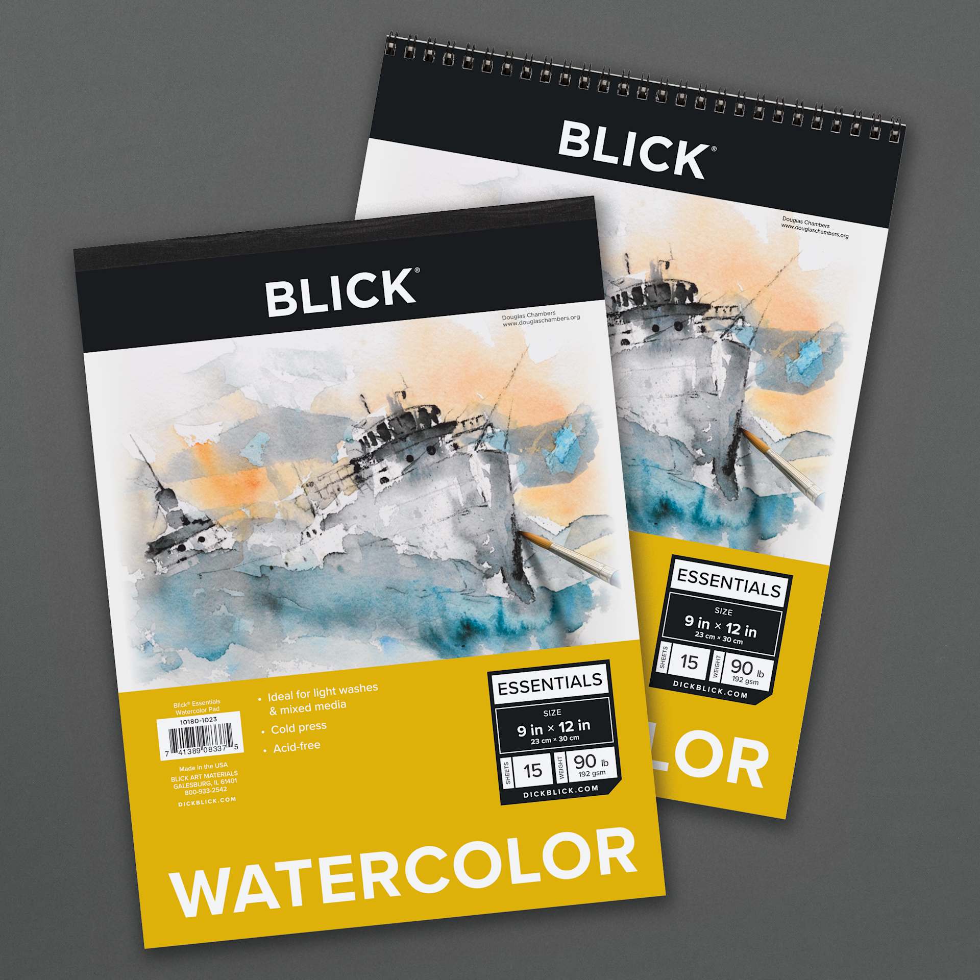 Blick Essentials Watercolor Pads, two pads, closed