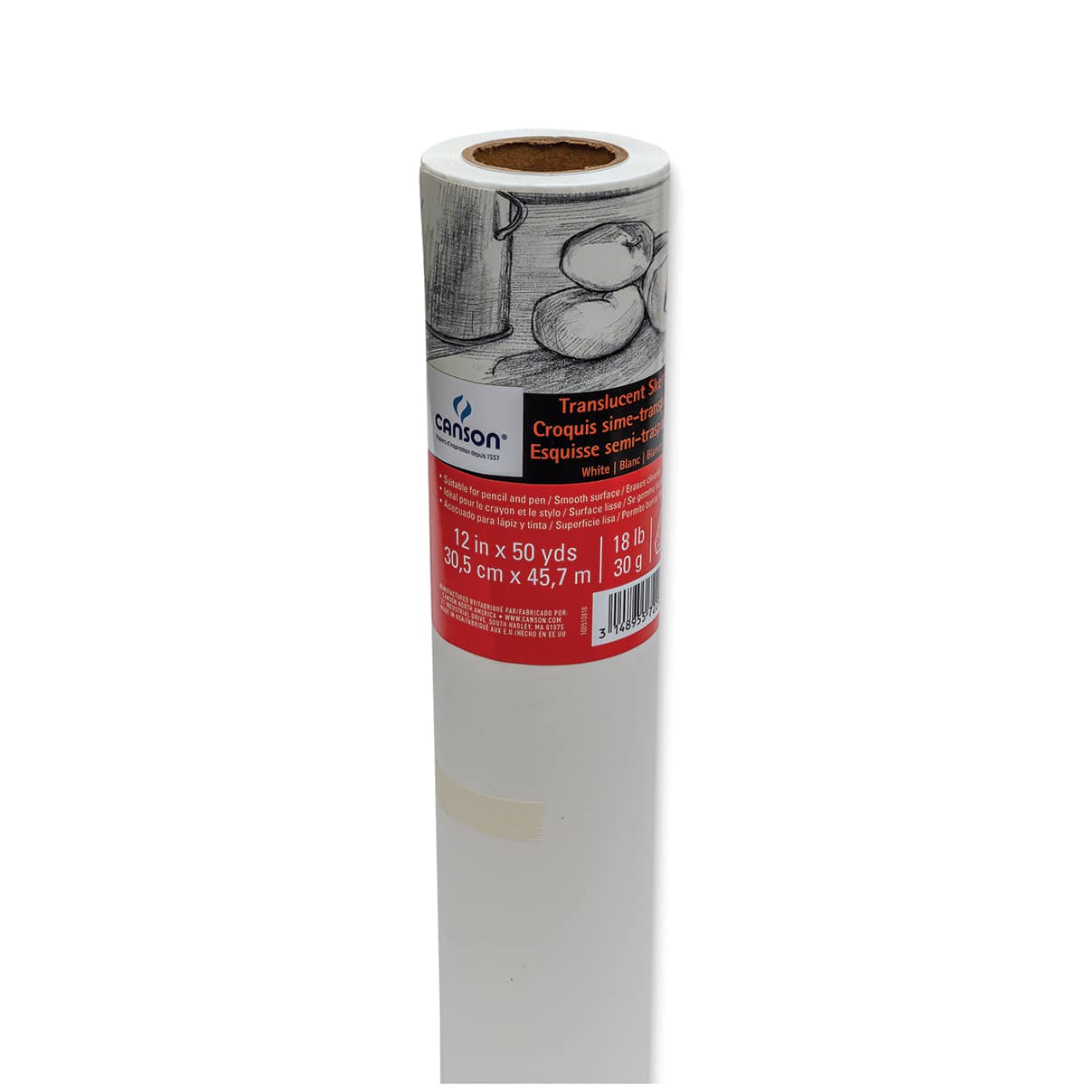 Canson Tracing Sketch Roll (10W) - 12" x 50 yds, White