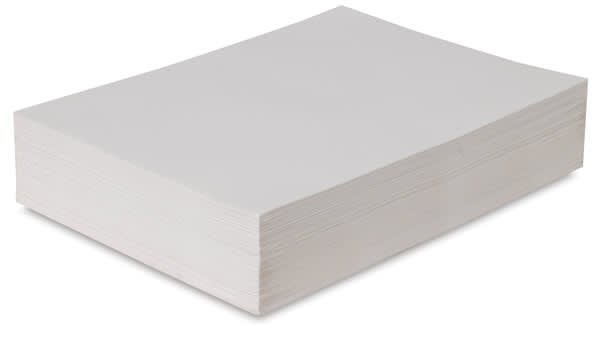 Bright White Sulphite Drawing Paper - Stack of 500 Sheets shown at angle Bright White Sulphite Drawing Paper - Stack of 500 Sheets shown at angle
