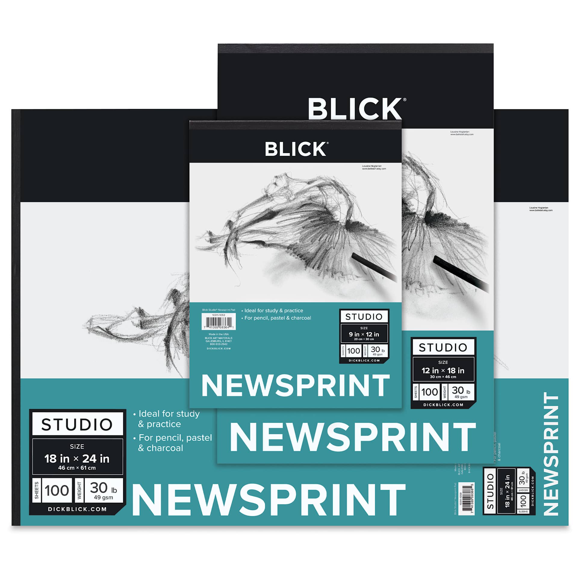 Blick Studio Newsprint Pads, 100 sheet pads