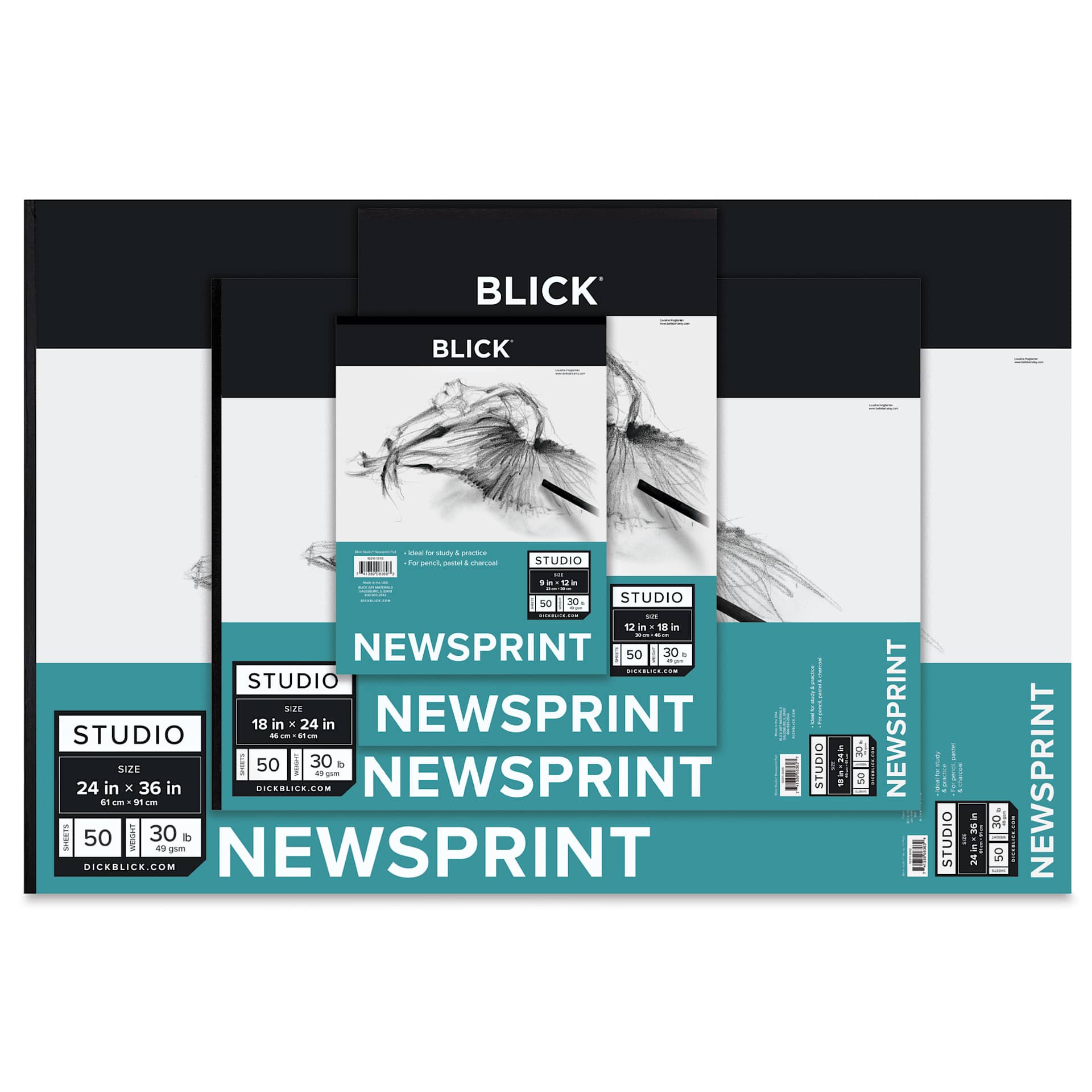 Blick Studio Newsprint Pads, 50 sheet pads