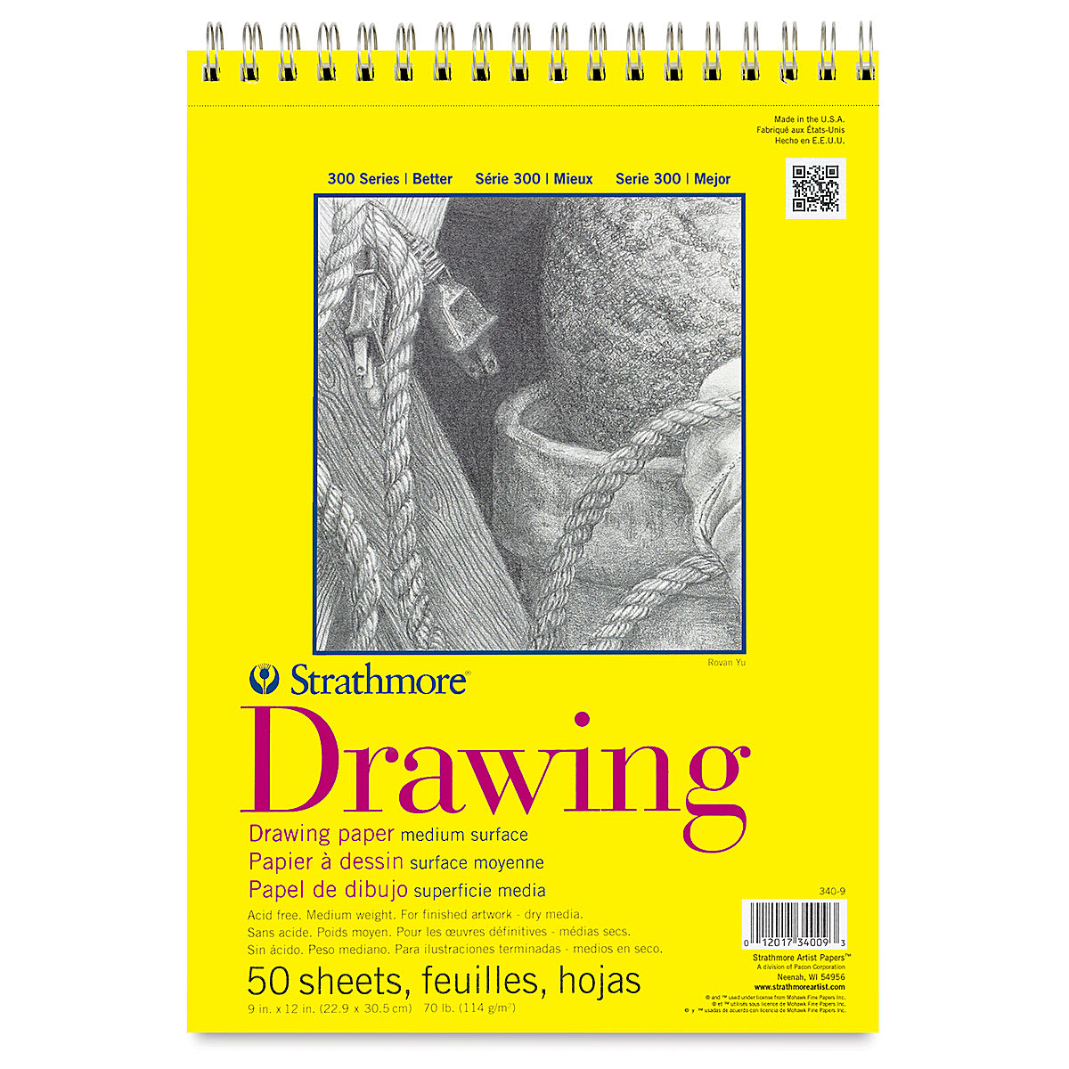 Strathmore 300 Series Drawing Pad - 9" x 12", Wire Bound, front cover