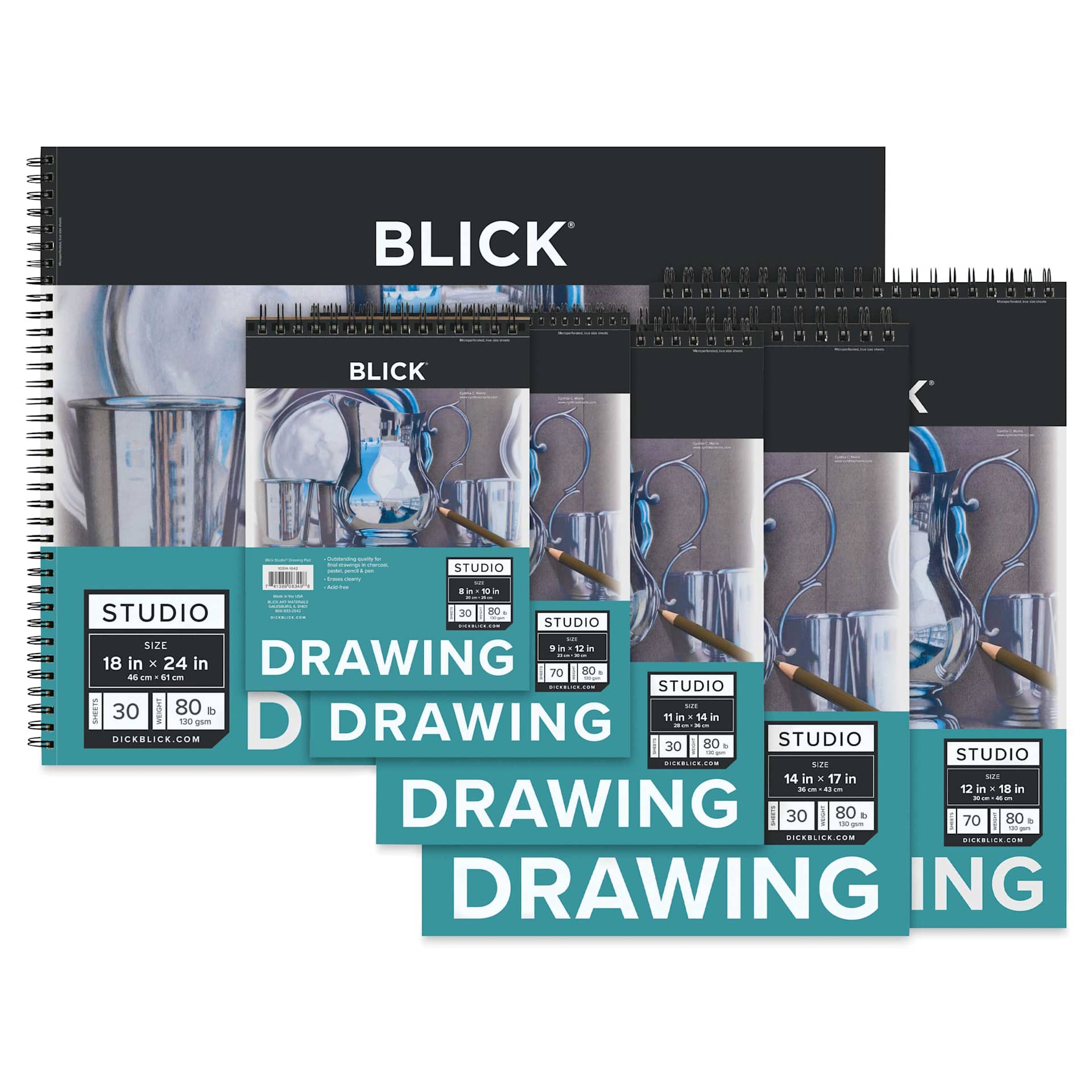 Blick Studio Drawing Pads, multiple spiral bound pads