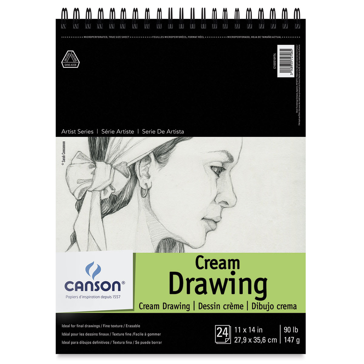 Canson Classic Cream Drawing Pad - 11" x 14", 24 Sheets