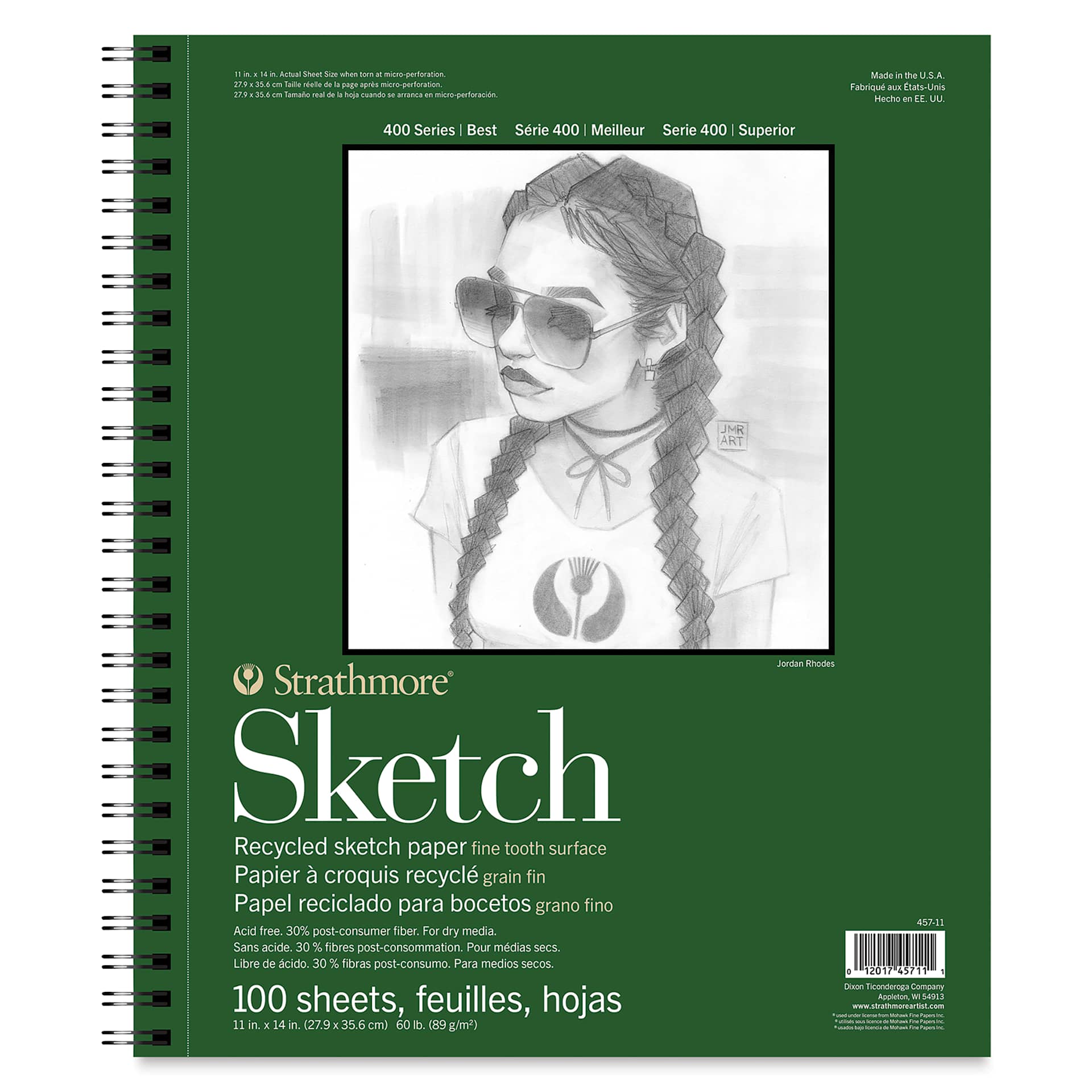 Strathmore 400 Series Recycled Sketch Pad - 11" x 14", front cover