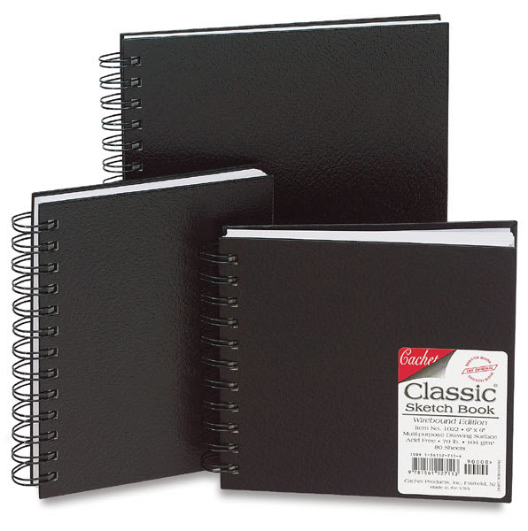 Cachet Classic Wirebound Black Cover Sketchbook