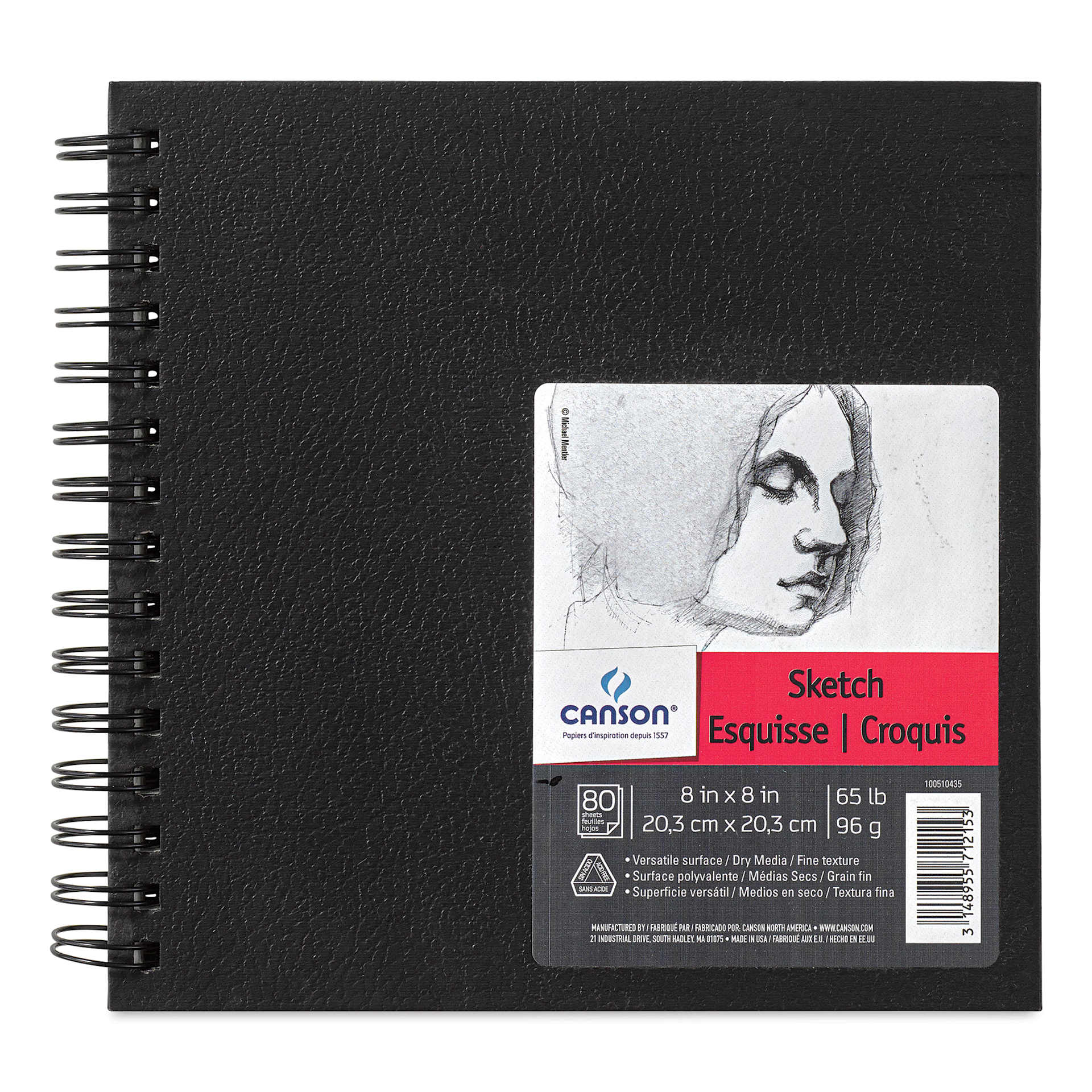 Canson Universal Hardcover Sketchbook - 8" x 8", 80 Sheets, front cover