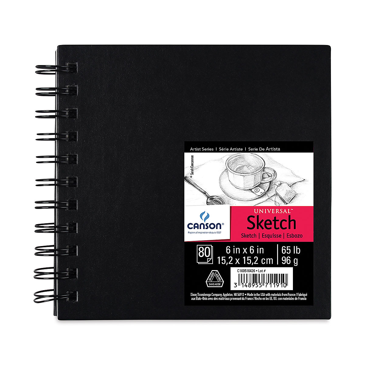 Canson Universal Hardcover Sketchbook - 6" x 6", front cover
