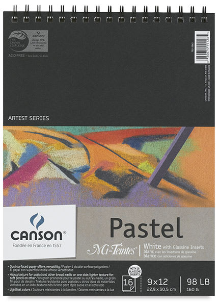 Canson Mi-Teintes Spiral Pad - Front view of Cover with spiral at top