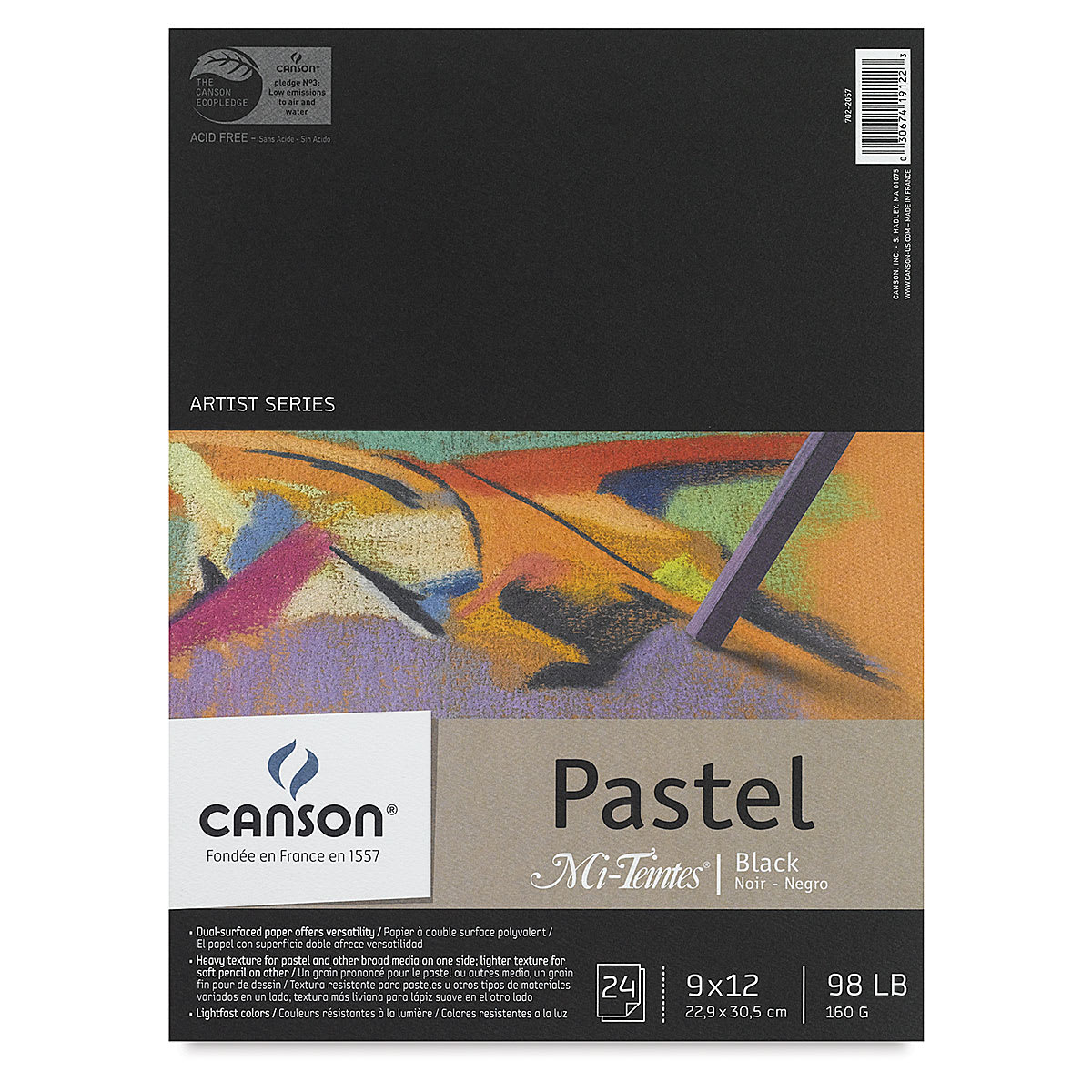 Canson Mi Teintes Drawing Papers - 9'' x 12'', Black Paper, 24 Sheets (Front Cover of Pad) Canson Mi Teintes Drawing Papers - 9'' x 12'', Black Paper, 24 Sheets (Front Cover of Pad)