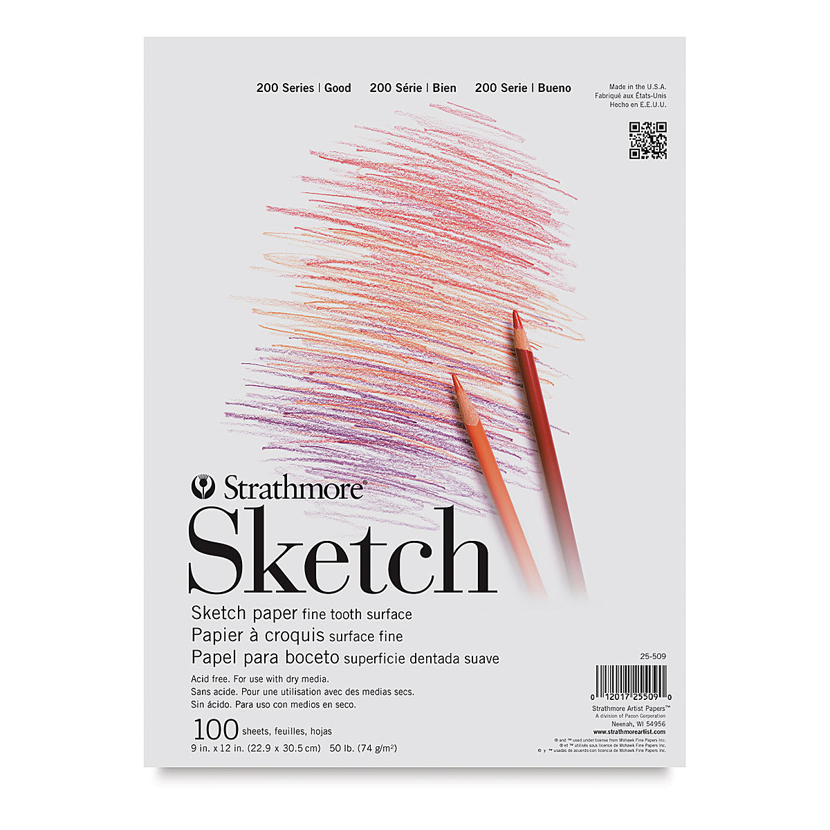 Strathmore 200 Series Sketch Pad - 9" x 12", Tape Bound, Top, 100 Sheets