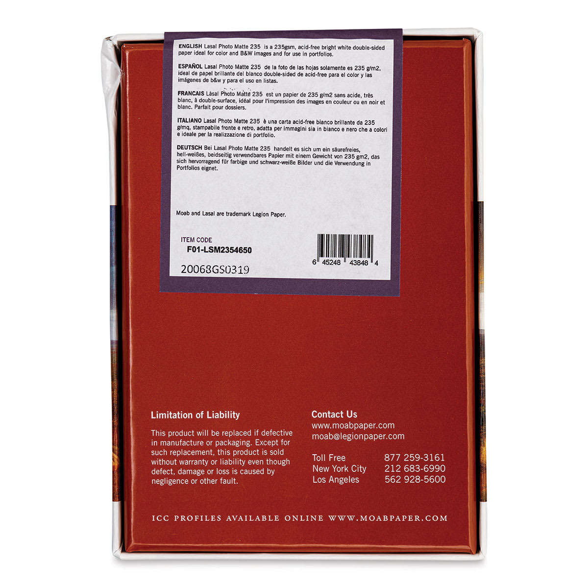 Legion Moab Lasal Photo Paper - Matte, 4" x 6", Pkg of 50