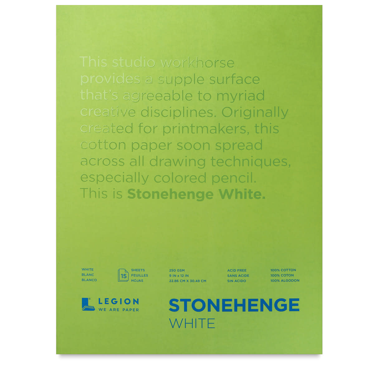 Legion Stonehenge Drawing Paper Pad - 9" x 12", White, 15 Sheets Legion Stonehenge Drawing Paper Pad - 9" x 12", White, 15 Sheets