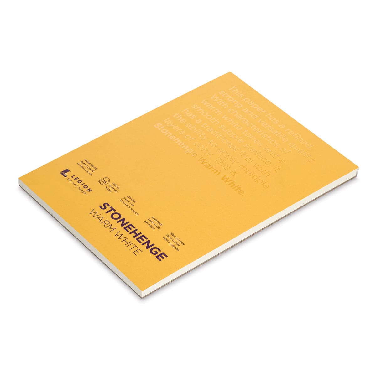 Legion Stonehenge Drawing Paper Pad - 5" x 7", Warm White, 15 Sheets