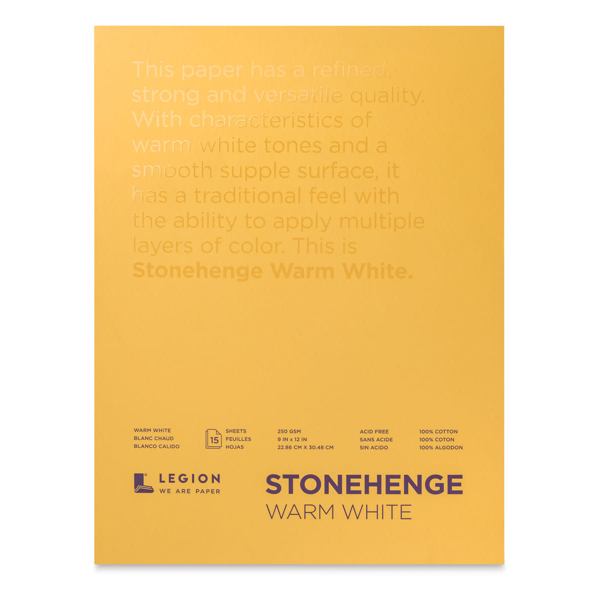 Legion Stonehenge Drawing Paper Pad - 9" x 12", Warm White, 15 Sheets