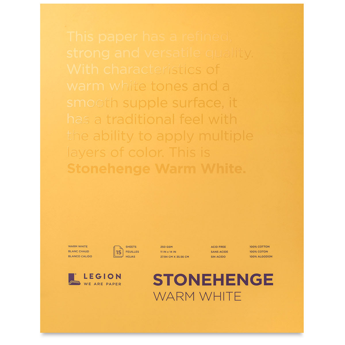 Legion Stonehenge Drawing Paper Pad - 11" x 14", Warm White, 15 Sheets Legion Stonehenge Drawing Paper Pad - 11" x 14", Warm White, 15 Sheets
