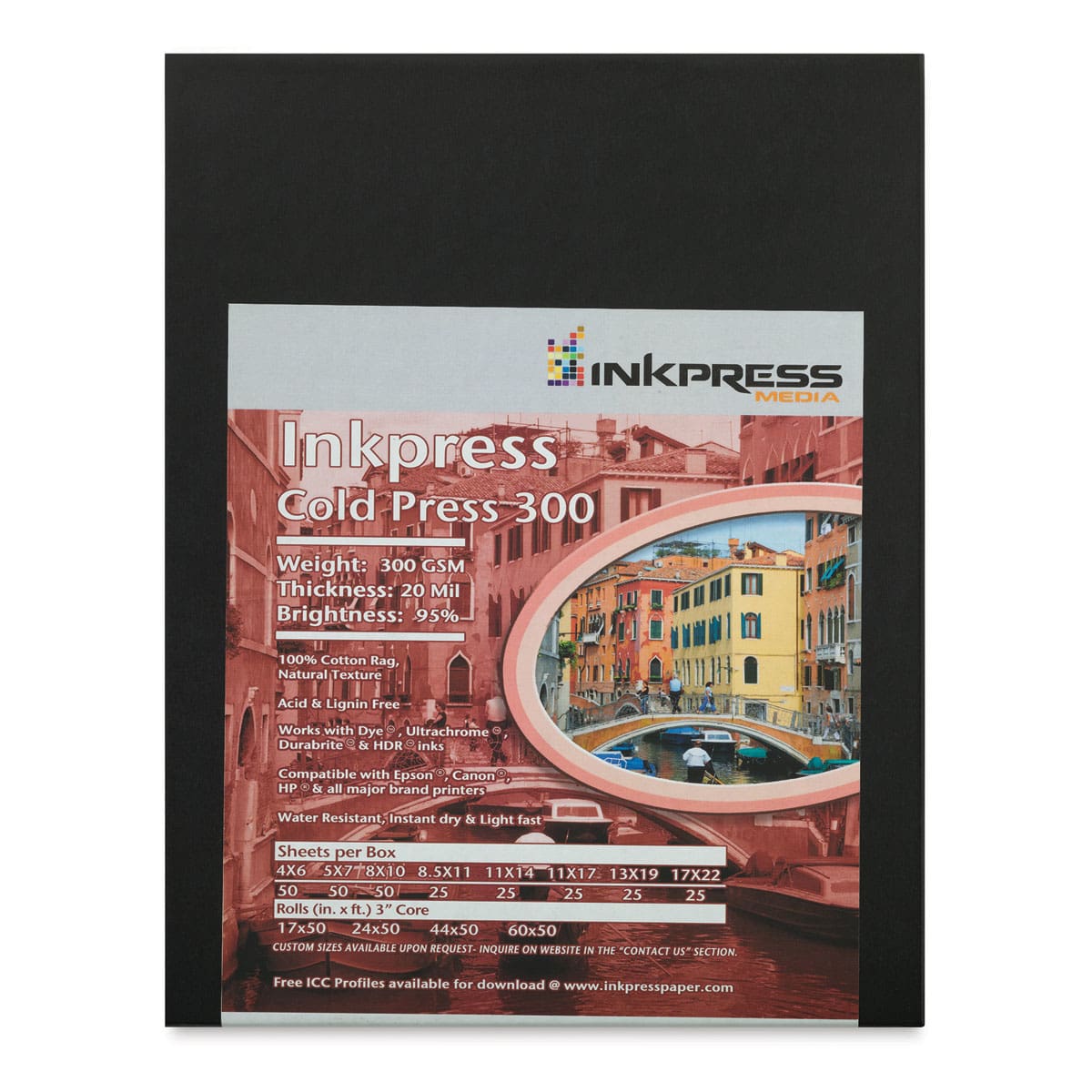 Inkpress Cold Press 300 Paper - Top cover of 25 sheet pad