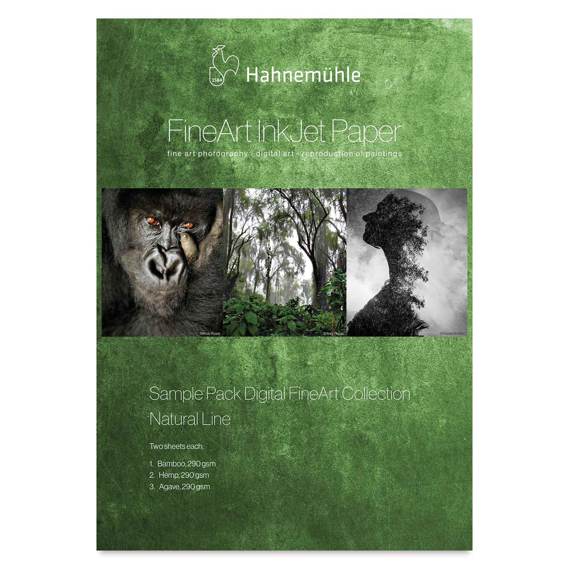 Hahnemühle Natural Line FineArt Inkjet Paper Sample Pack - 8-1/2" x 11", Pkg of 6 (Front of packaging)