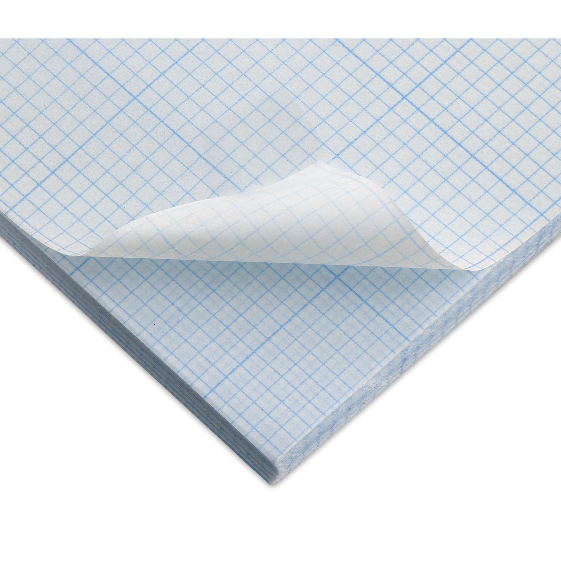 Pacific Arc Gridded Drafting Vellum Pack - 8 x 8 Grid, 11" x 17". Pkg of 100, sheet being lifted