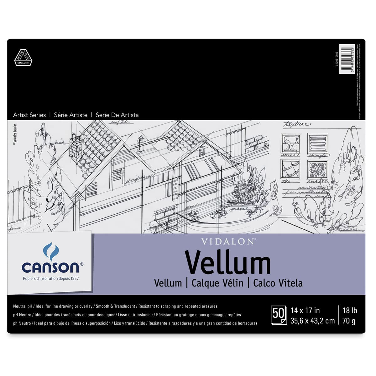 Canson Vidalon Vellum - 14" x 17", 50 Sheets Canson Vidalon Vellum - 14" x 17", 50 Sheets
