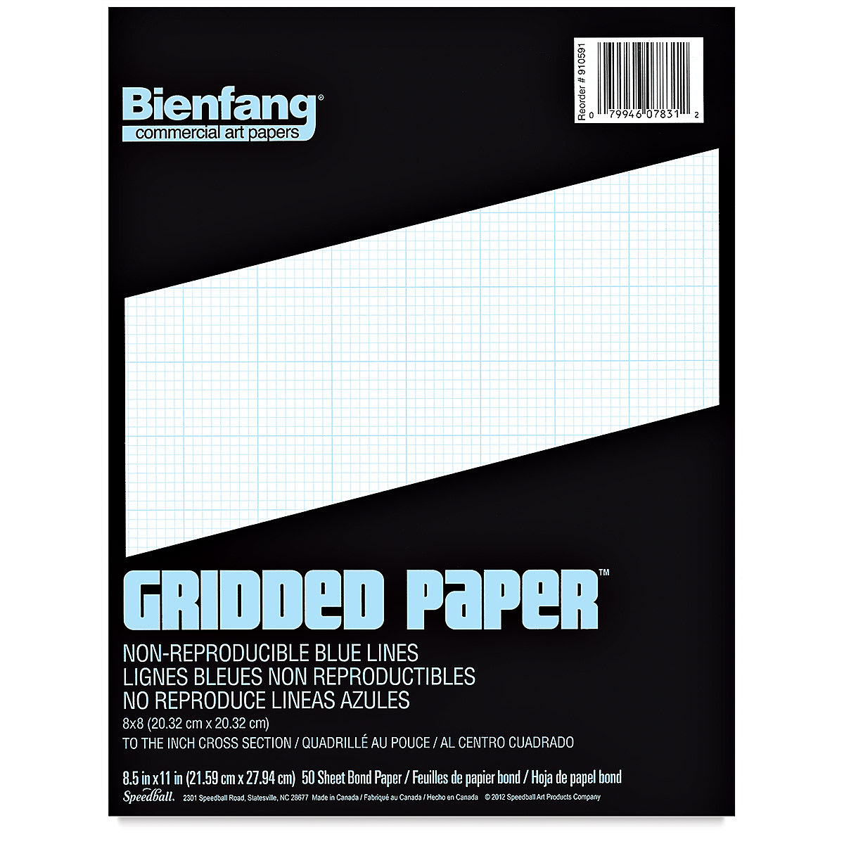 Bienfang Gridded Paper Pad - 8 x 8 Grid, 8-1/2" x 11", front cover