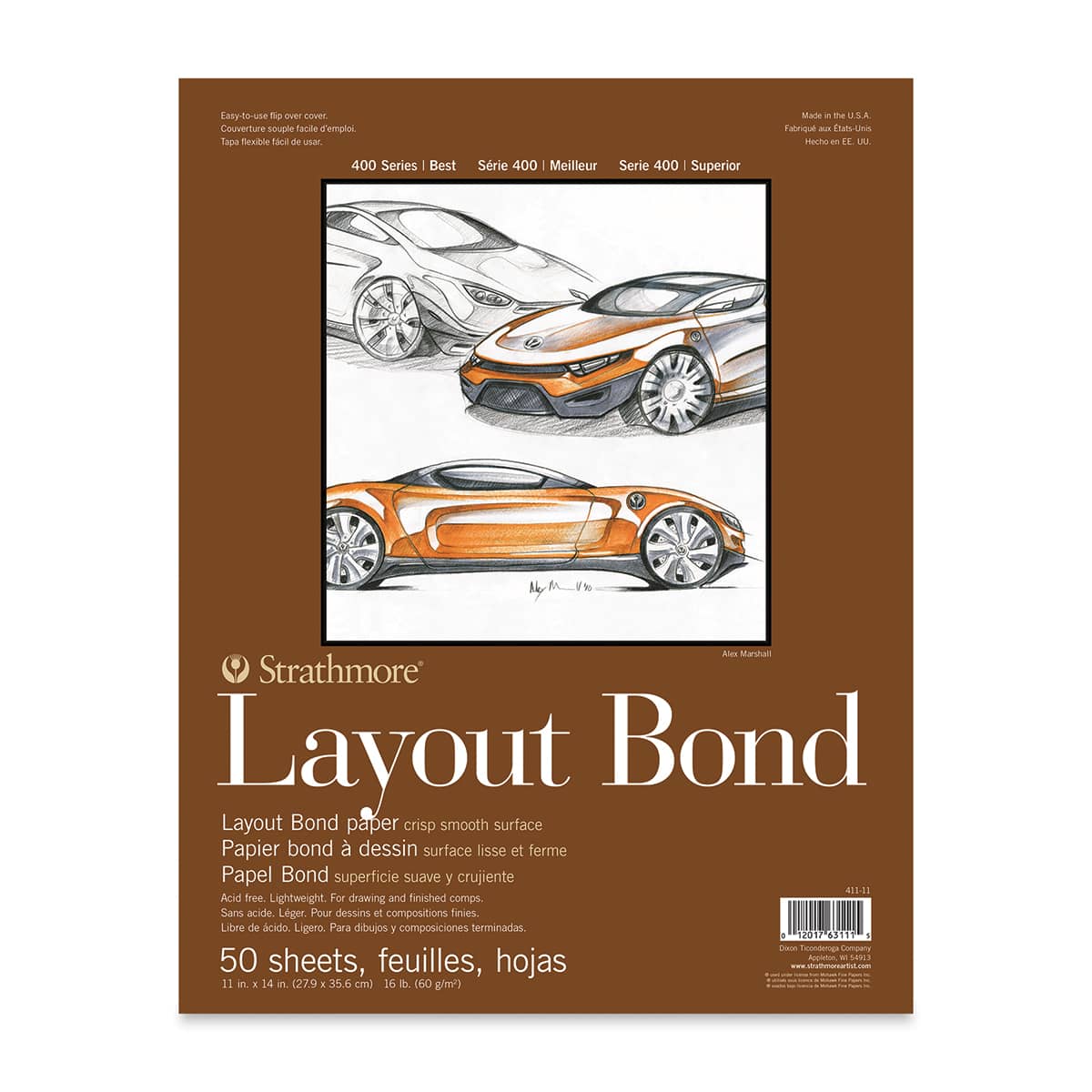 Strathmore 400 Series Layout Bond Pad - 11" x 14", Tape Bound, 50 Sheets