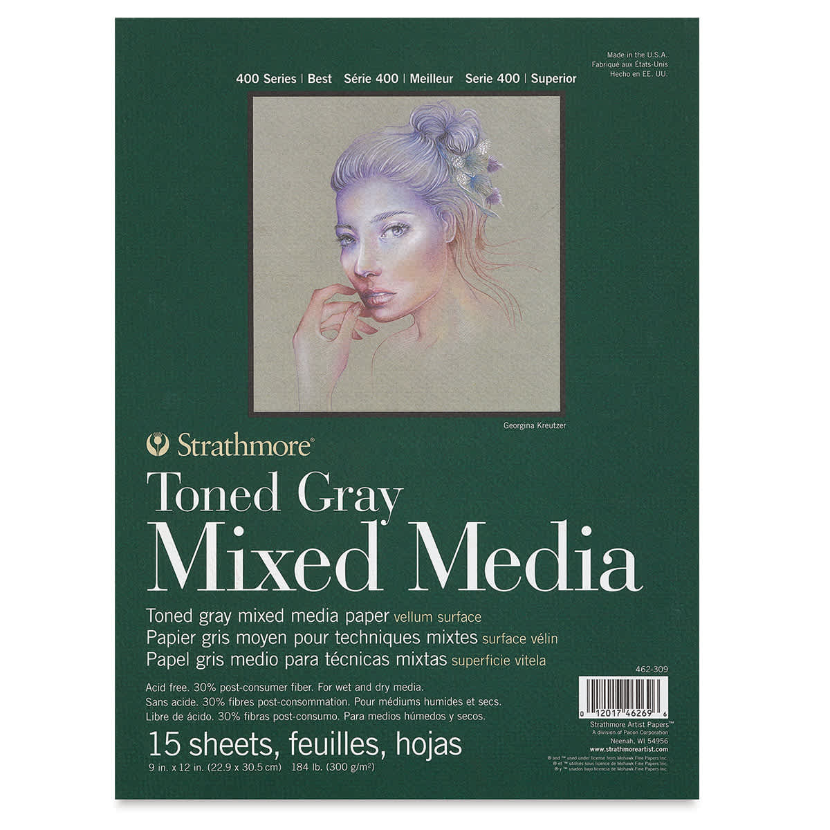 Strathmore 400 Series Toned Mixed Media Pad - Gray, 9" x 12"