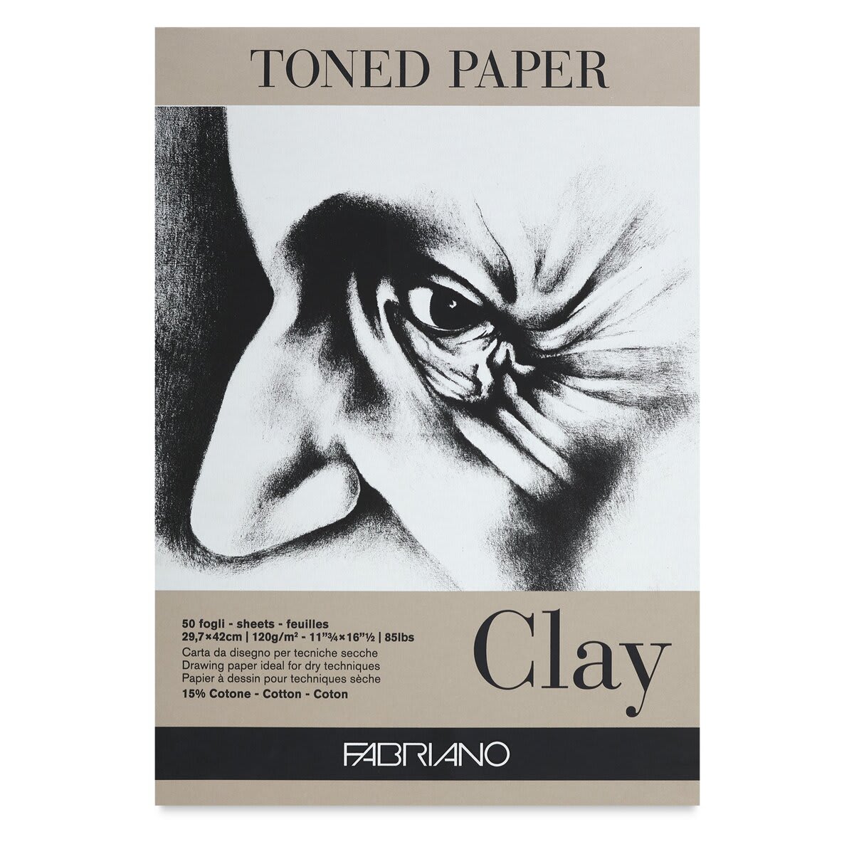 Fabriano Toned Paper Pad - Front of Pad of Clay Toned Paper 