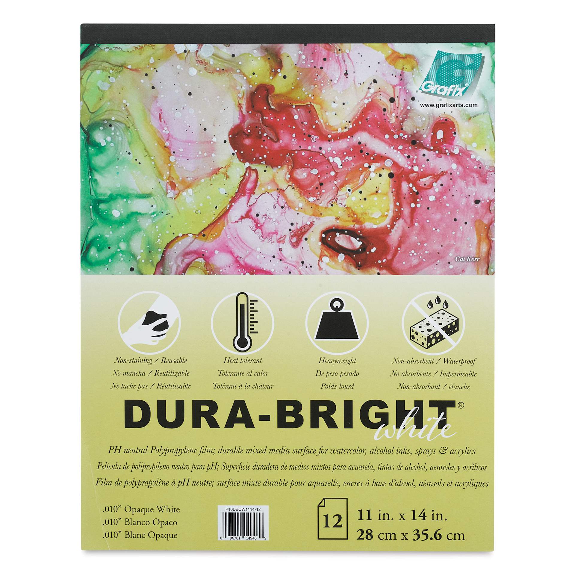 Grafix Dura-Bright Pad - 11" x 14", White (front cover)