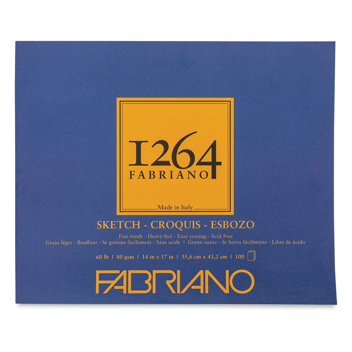 Fabriano 1264 Sketch Pad, 14" x 17", Glue Bound, 100 Sheets, Landscape Fabriano 1264 Sketch Pad, 14" x 17", Glue Bound, 100 Sheets, Landscape