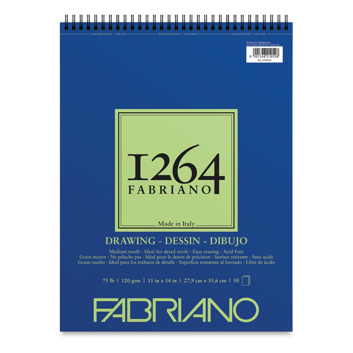 Fabriano 1264 Drawing Pad - 11" x 14", 50 Sheets Fabriano 1264 Drawing Pad - 11" x 14", 50 Sheets