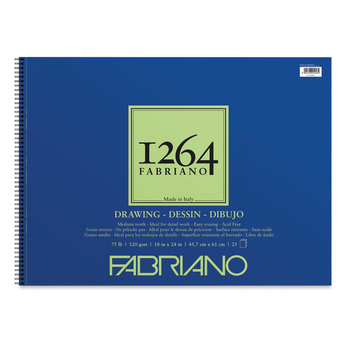 Fabriano 1264 Drawing Pad - 18" x 24", 25 Sheets Fabriano 1264 Drawing Pad - 18" x 24", 25 Sheets