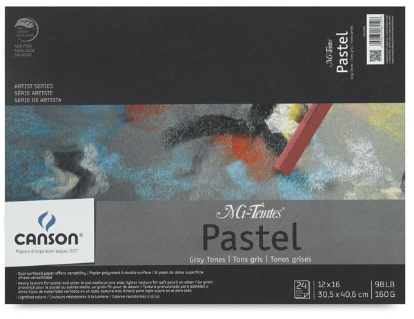 Gray Tone Mi-Teintes, 24 Sheet Pad, 12" x 16" Front Cover of Pad Gray Tone Mi-Teintes, 24 Sheet Pad, 12" x 16" Front Cover of Pad