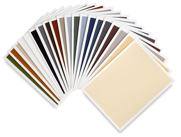 Art Spectrum Colourfix Original Coated Pastel Paper - Rainbow Pack of 20 9" x 12" Sheets, shown in fan
