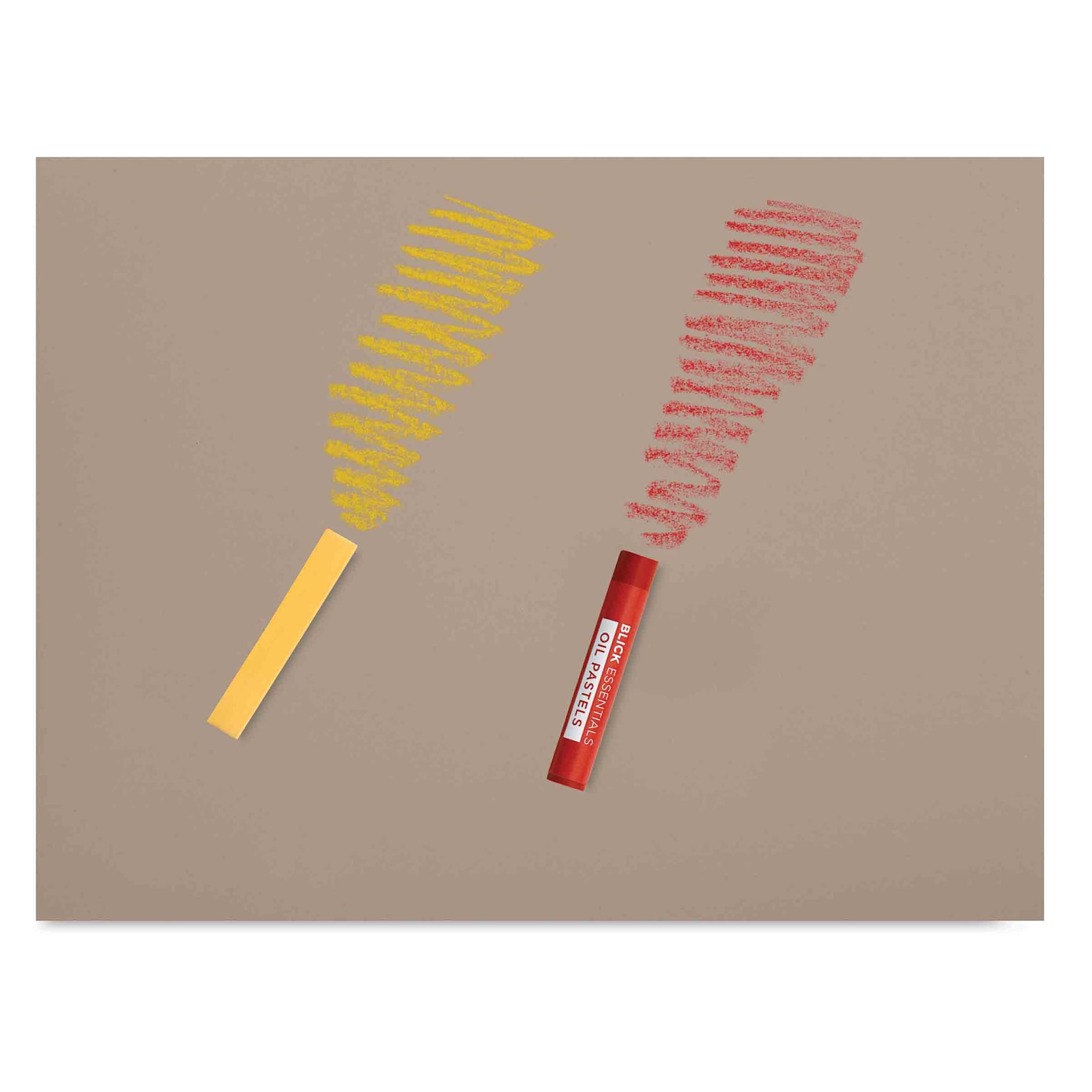 Art Spectrum Colourfix Original Coated Pastel Paper, example of texture with yellow and red pastels