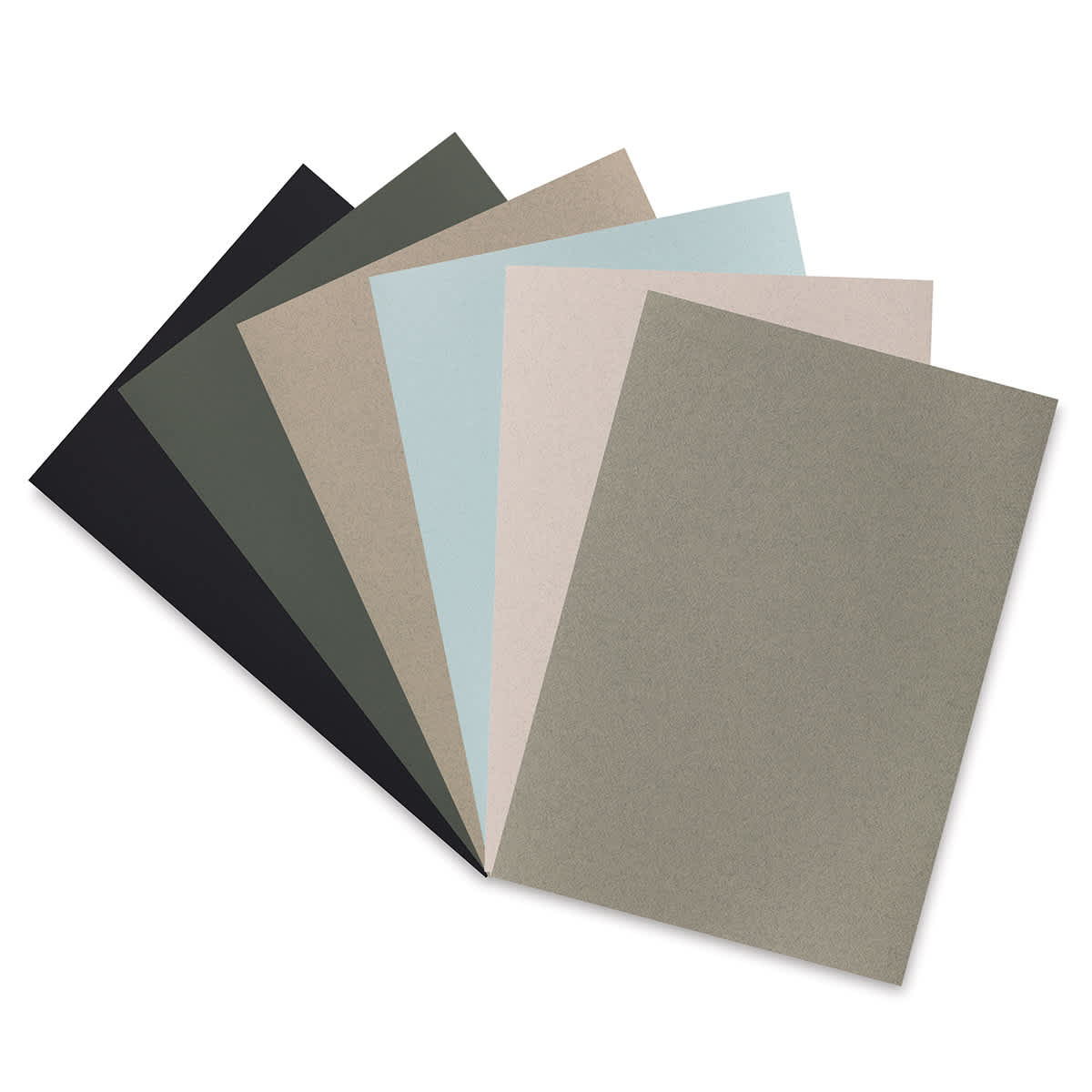Rembrandt Soft Pastel Paper Pad - Six sheets showing range of Dark Colors arranged in fan Rembrandt Soft Pastel Paper Pad - Six sheets showing range of Dark Colors arranged in fan