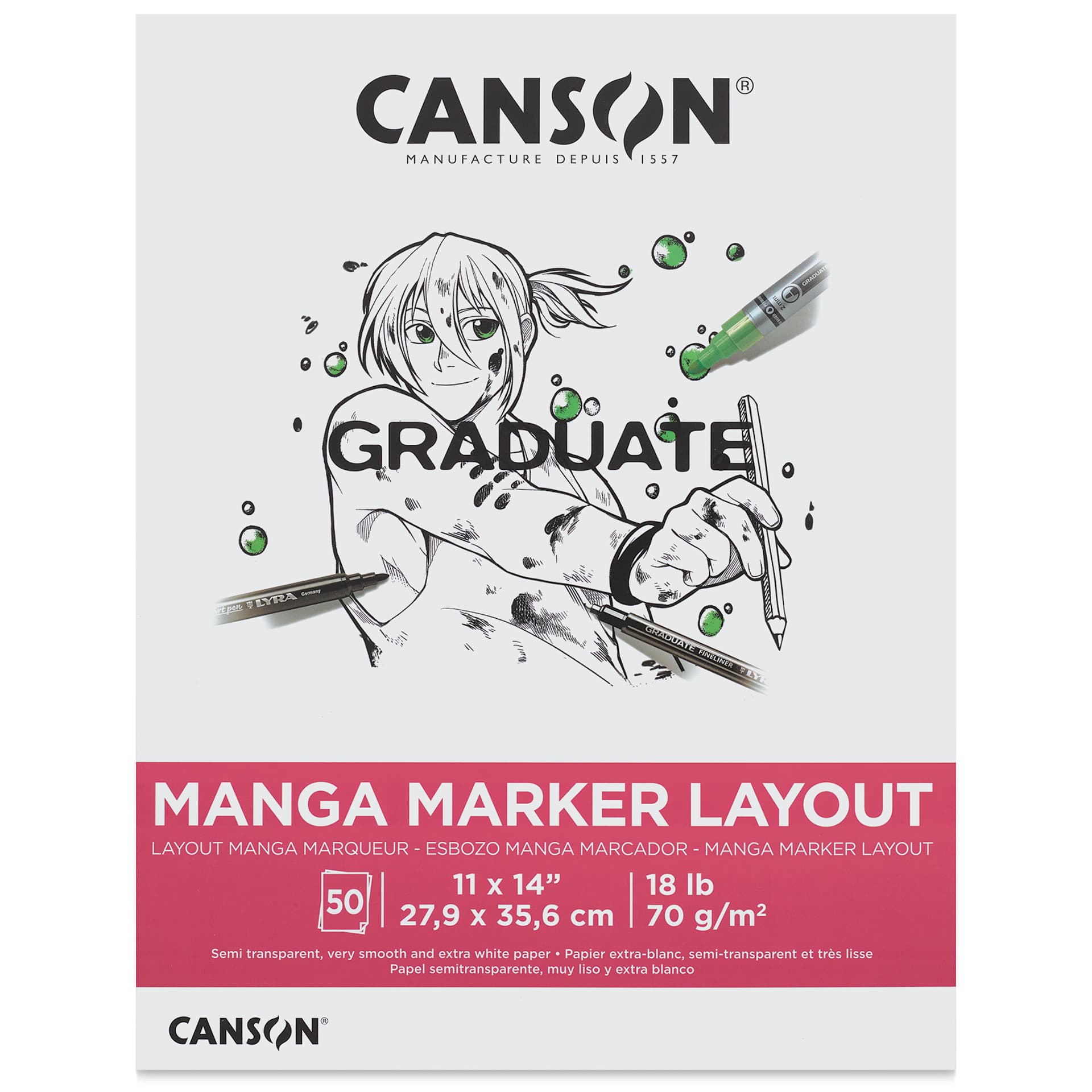 Canson Graduate Manga Marker Layout Pad - 11" x 14", front cover