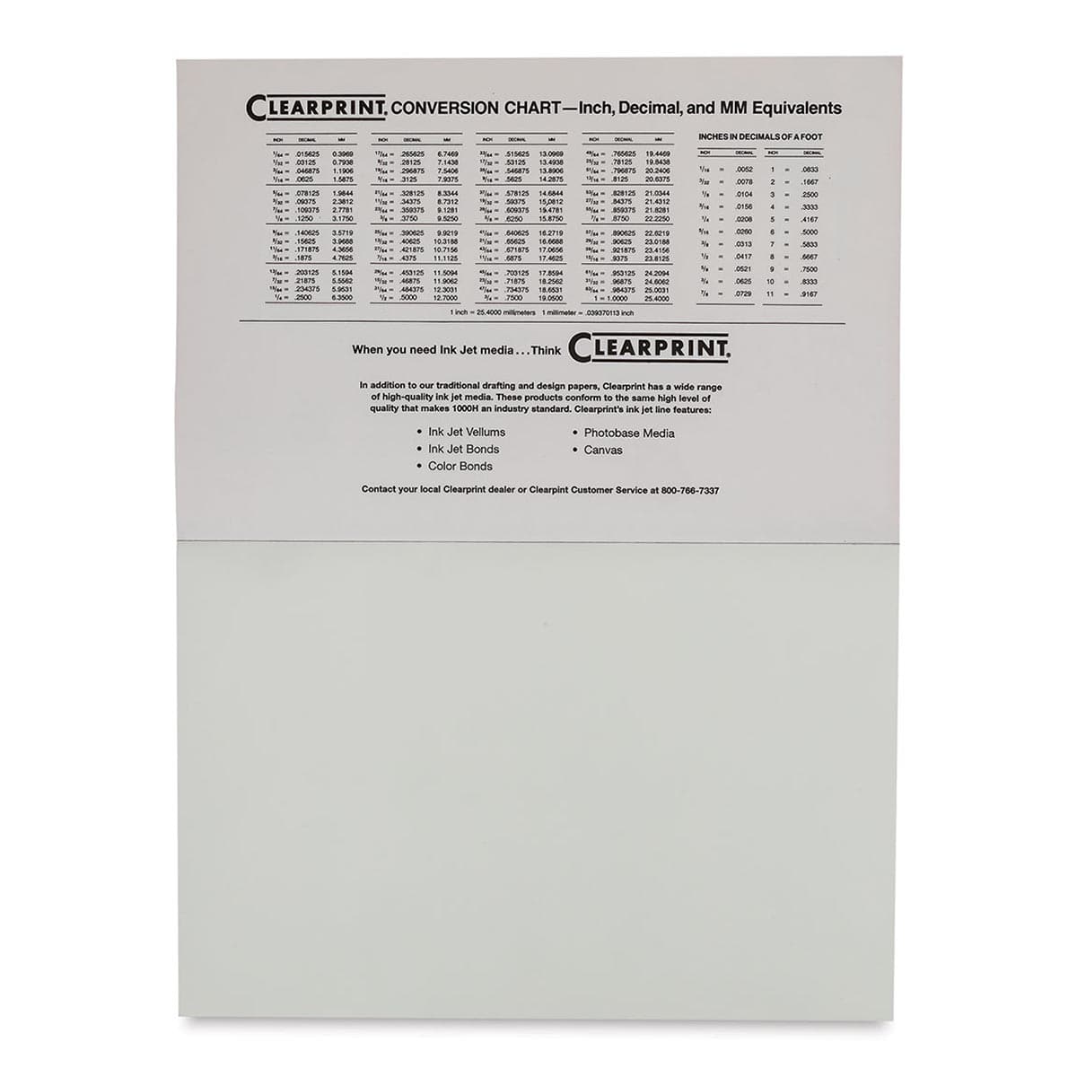 Clearprint 1000H Drafting Vellum Pad - 12" x 18", 50 Sheets, back