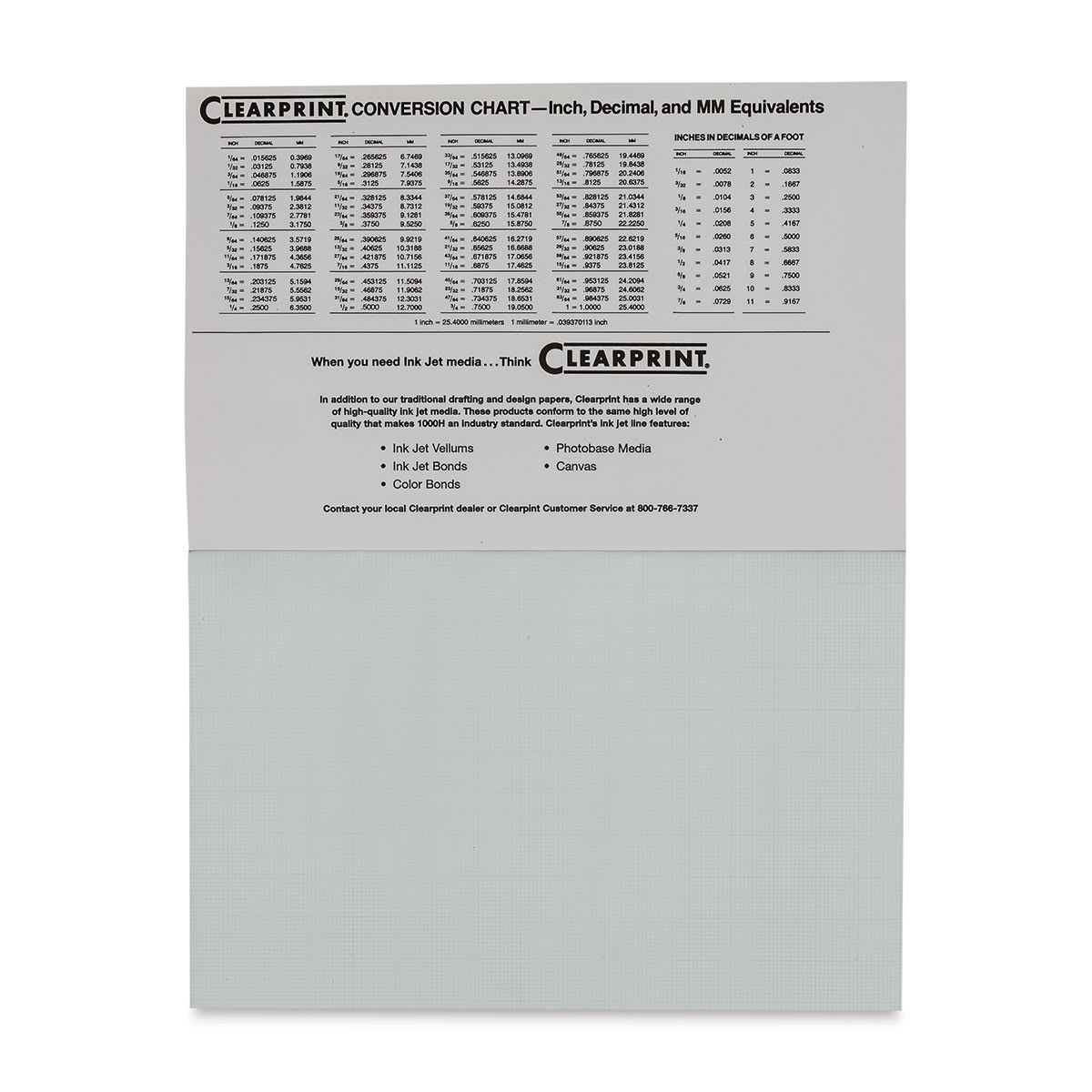 Clearprint Drafting and Design Fade-Out Vellum - 11" x 17", 10 x 10 Grid, 50 Sheets