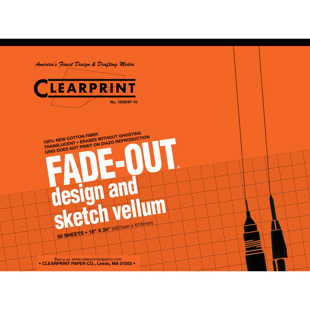 Clearprint Design and Sketch Pad, 10x10 Grid, 18in x 24in