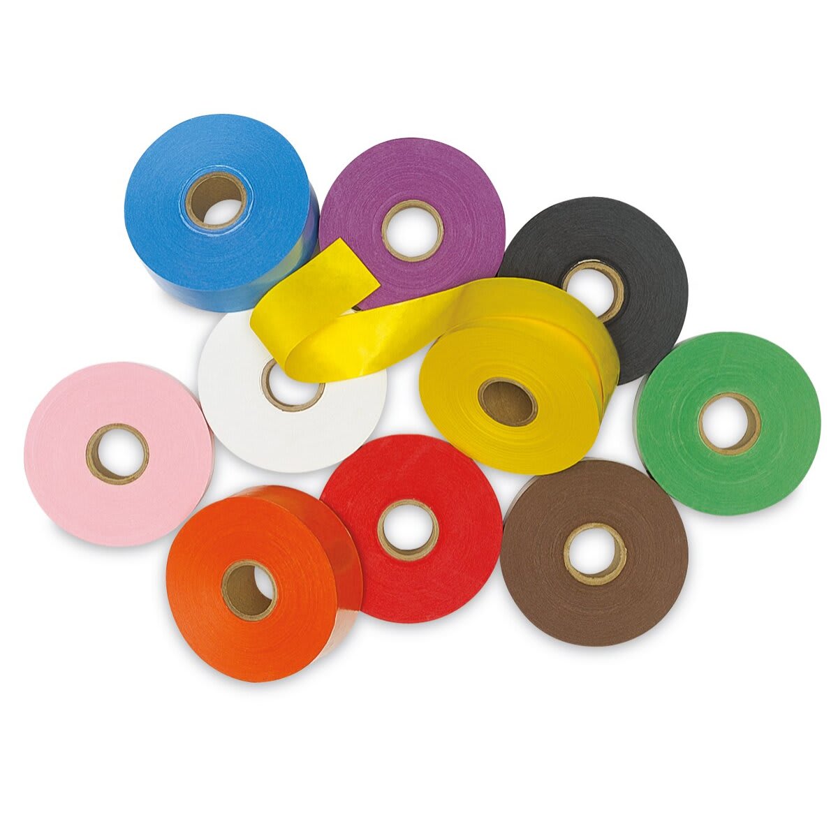 Gummed Artape Set - 1-1/2" x 250 ft, Assorted Colors, Set of 10