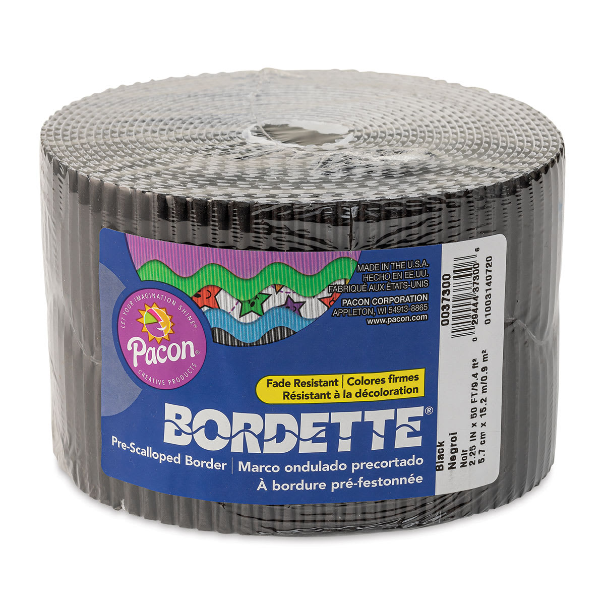 Bordette Scalloped Border - 2-1/4" x 50 ft, Black