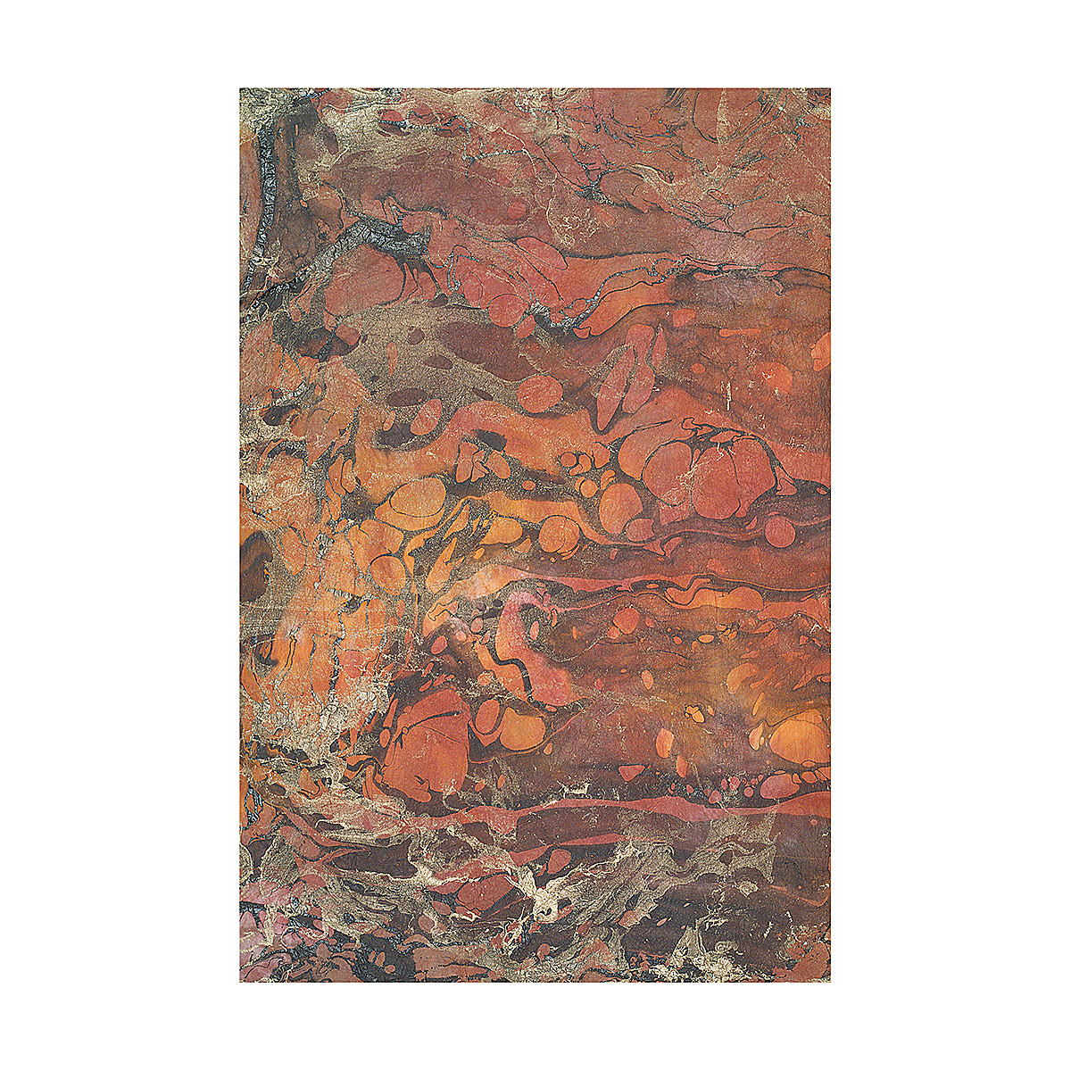 Black Ink Thai Marbled Momi Decorative Paper - 24" x 36", Firestorm