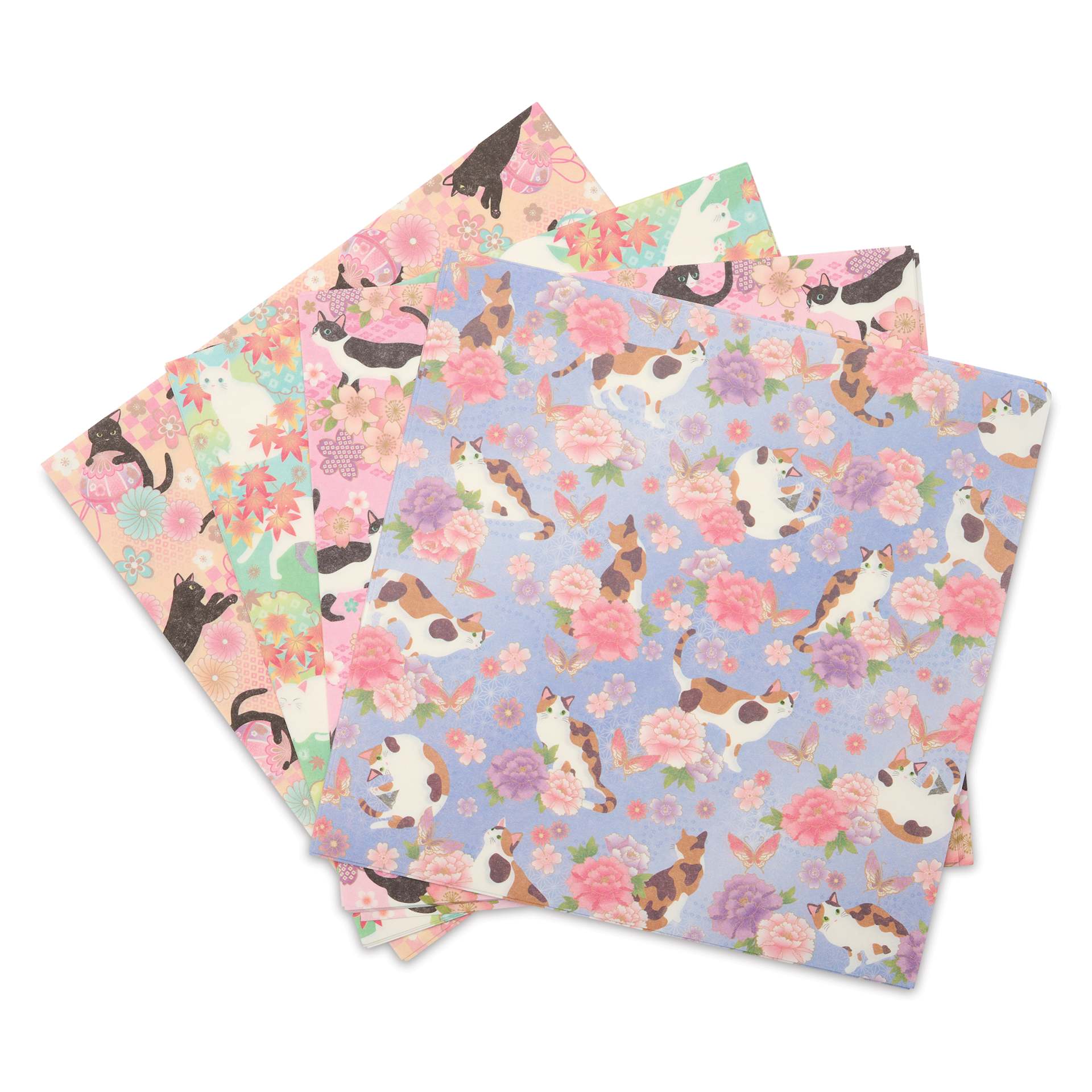 Aitoh Playful Cats Origami Paper - 5-7/8" x 5-7/8", Pkg of 28