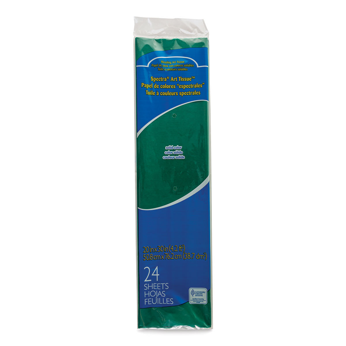 Spectra Deluxe Bleeding Art Tissue - 20" x 30", Emerald, 24 Sheets