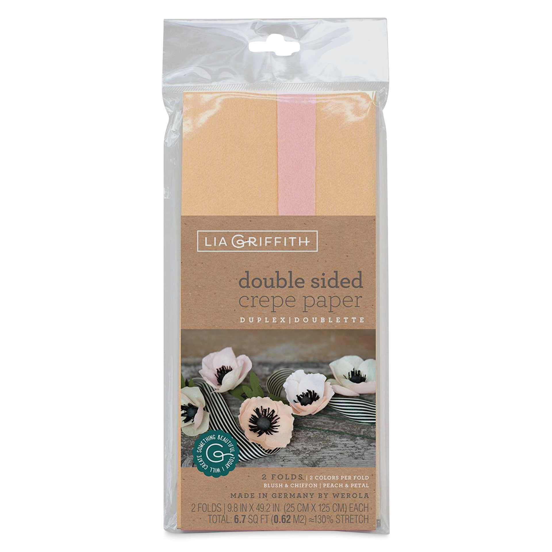 Lia Griffith Crepe Paper - Double-Sided Sheets, Blush, Pkg of 2 front of packaging