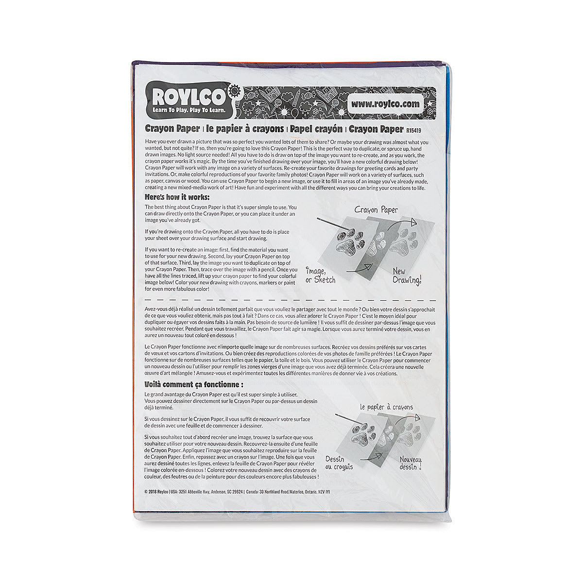 Roylco Crayon Paper - 9" x 13", Pkg of 96 Sheets